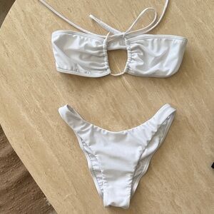 White Bandeau Bikini Set
